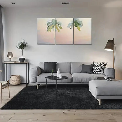 3pcs Abstract Palm Tree Painting Metal Print Ready to Hang Art - Bella Home Decor
