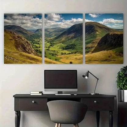 3pcs Lake District Landscape Decor Perfect Wall Art Set Canvas Framed 50x70cm - High Quality Print 100% Australian Made Wall Canvas Ready to Hang