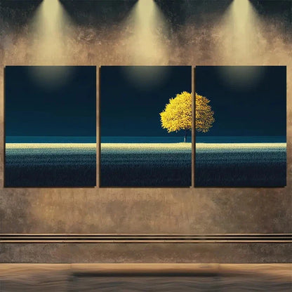 3pcs Night Colorful Relax Autumn Tree Perfect Wall Art Set Canvas Framed 40x60cm - High Quality Print 100% Australian Made Wall Canvas Ready to Hang
