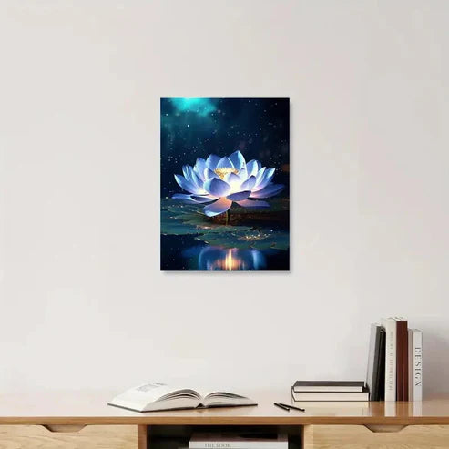 Beautiful Carnation Colorful Lotus Flower Painting 60x90cm Metal Print Ready to Hang