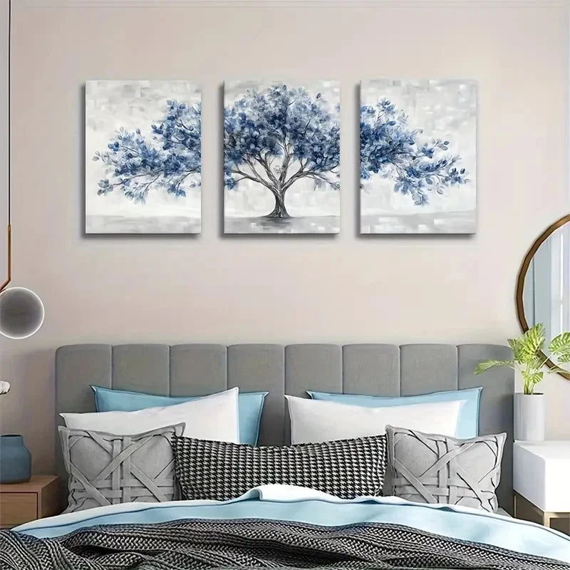 3pcs Abstract Nature-Inspired Triptych Painting Metal Print Ready to Hang Art - Bella Home Decor