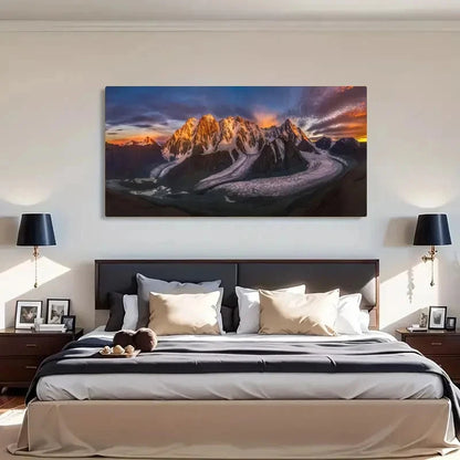 Vibrant Sunset Hues Modern Wall Art Canvas Office Home Room Framed 120x60cm