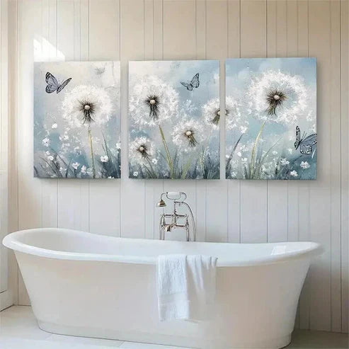 3pcs Dandelion and Butterfly Nature Perfect Wall Art Canvas Unframed - High Quality Print 100% Australian Made Wall Canvas - Bella Home Decor