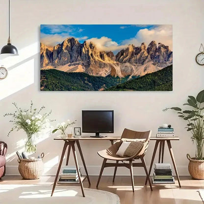 Italy Dolomites Mountains Land Wall Art Canvas Office Home Room Framed 120x60cm