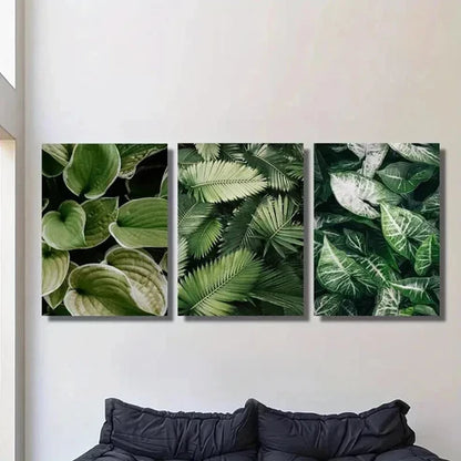 3pcs Tropical Lush Green Plant Decor Wall Art Canvas Unframed - High Quality Print 100% Australian Made Wall Canvas