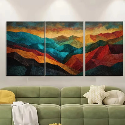 3pcs Abstract Painting Autumn Landscape  Wall Art Set Canvas Framed 50x70cm - High Quality Print 100% Australian Made Wall Canvas Ready to Hang - Bella Home Decor
