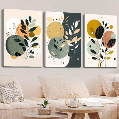 3pcs Abstract Bohemian Wall Art Set Canvas Framed 50x70cm – High Quality Print, 100% Australian Made, Ready to Hang