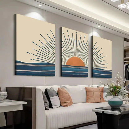 3pcs Abstract Sunset Contemporary Perfect Wall Art Set Canvas Framed 40x60cm - High Quality Print 100% Australian Made Wall Canvas Ready to Hang - Bella Home Decor
