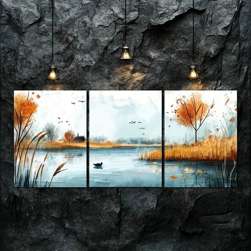 3pcs Featuring Exquisite Autumn Scenery Perfect Wall Art Canvas Unframed - High Quality Print 100% Australian Made Wall Canvas