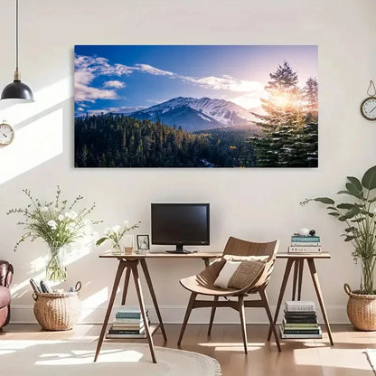 Scenery Landscape Trees Pine Wall Art Canvas Office Home Room Framed 120x60cm