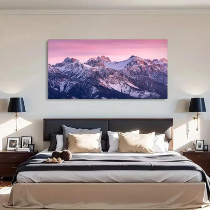 Purple Mountains And Sky Wall Art Canvas Office Home Room Framed 120x60cm