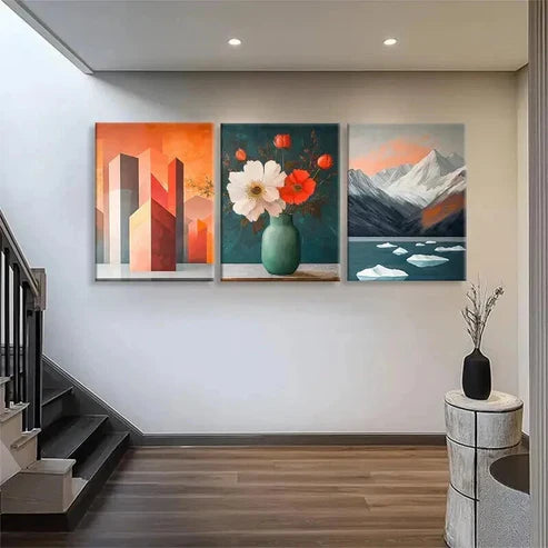 3pcs Modern Abstract Shapes Nature Perfect Wall Art Set Canvas Unframed - High Quality Print 100% Australian Made Wall Canvas