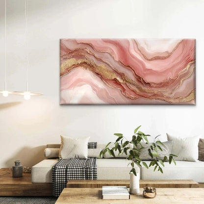 Marble Pattern with Golden Acce Wall Art Canvas Office Home Room Framed 120x60cm