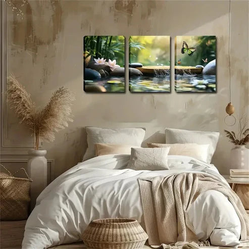 3pcs float and play on the water butterfly Wall Art Set Canvas Unframed - High Quality Print 100% Australian Made Wall Canvas