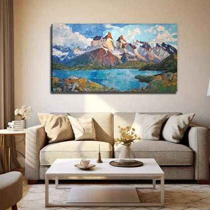 Beautiful Lake View Mountain Wall Art Canvas Office Home Room Framed 120x60cm