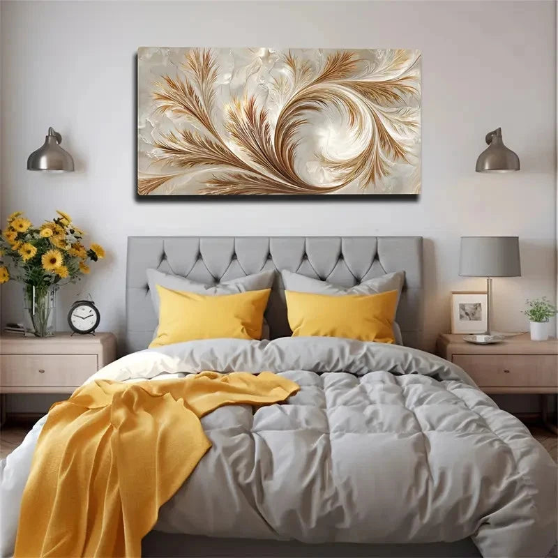 Adhesive Strips Neutral Palette Wall Art Canvas Office Home Room Framed 120x60cm