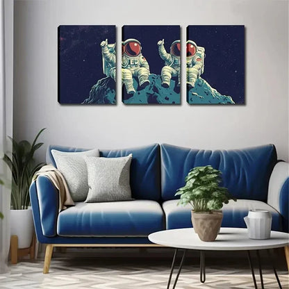 3pcs Futuristic Cosmic World of Light Wall Art Canvas Unframed - High Quality Print 100% Australian Made Wall Canvas - Bella Home Decor
