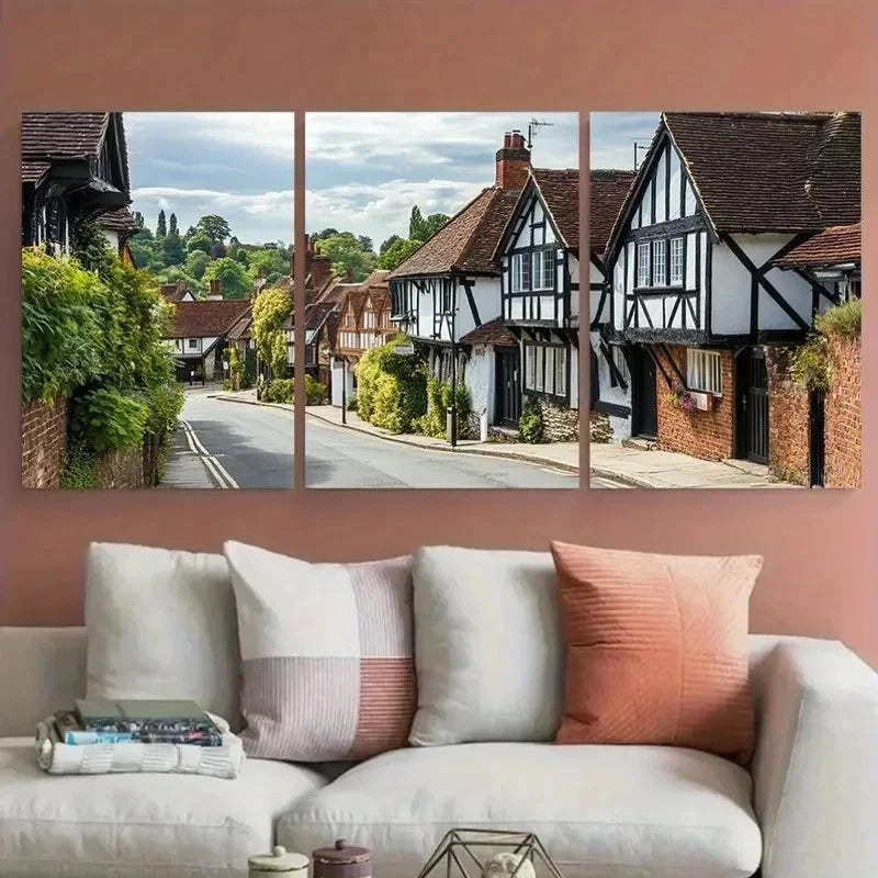 3pcs High Wycombe Buckinghamshire Perfect Wall Art Set Canvas Framed 60x90cm - High Quality Print 100% Australian Made Wall Canvas Ready to Hang