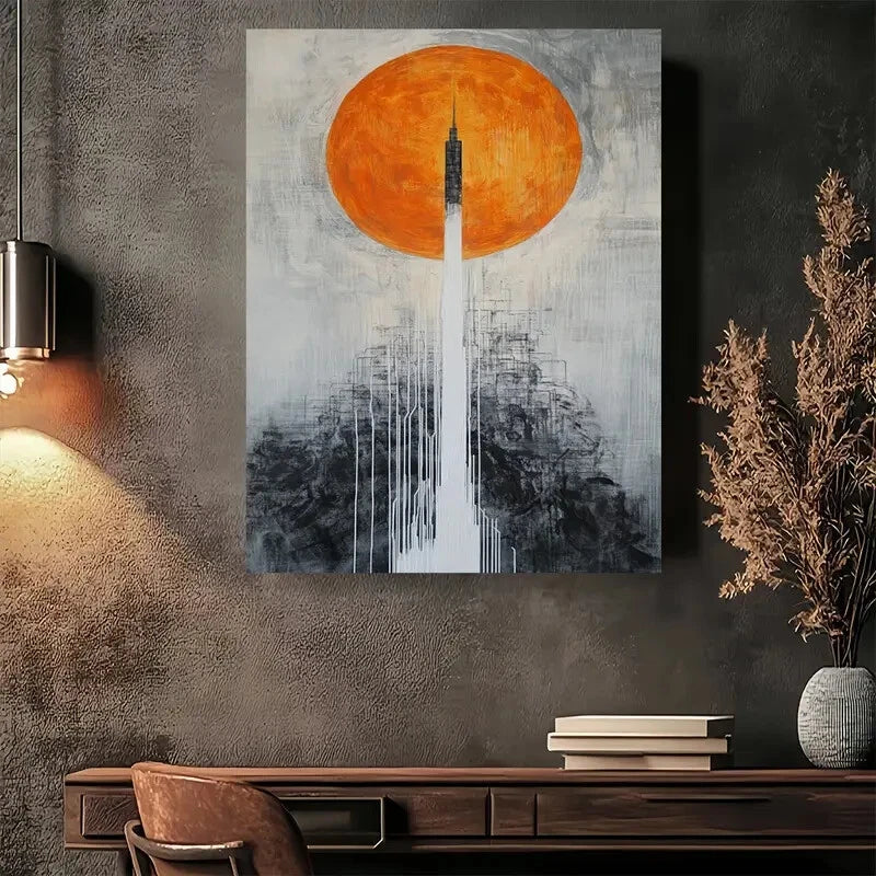 Beautiful Modern Abstract Vintage Painting 40x60cm Metal Print Ready to Hang - Bella Home Decor