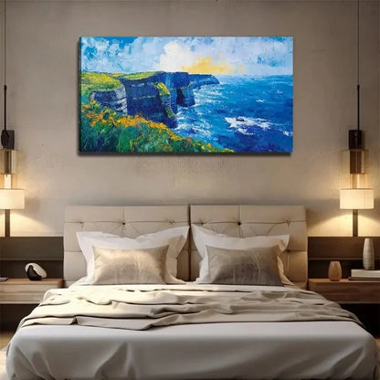 Vibrant Ocean Perfect Wall Art Canvas Office Home Room Framed 120x60cm