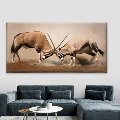 Oryx Antelope Wildlife Wall Art Canvas Office Home Room Framed 120x60cm