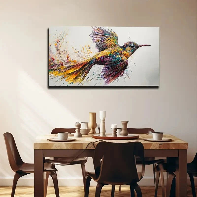 Flying Hummingbird Wall Art Canvas Office Home Room Framed 120x60cm