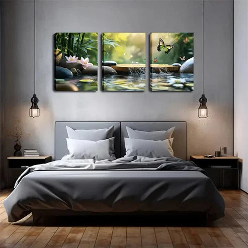3pcs float and play on the water butterfly Wall Art Set Canvas Unframed - High Quality Print 100% Australian Made Wall Canvas