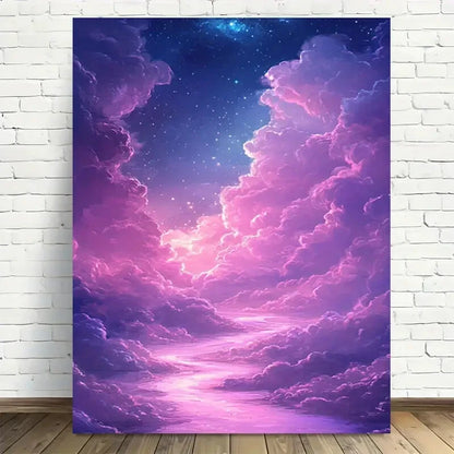 Beautiful Galaxy Clouds Dreamscape Painting 40x60cm Metal Print Ready to Hang