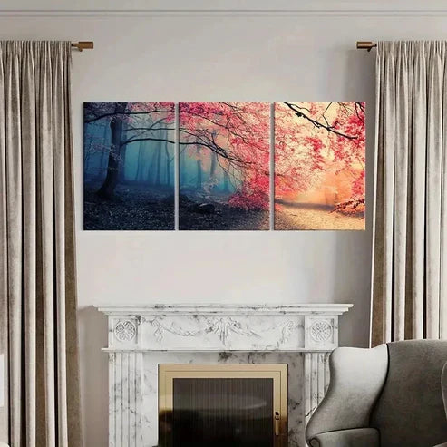 3pcs Nature Landscape Cherry Blossom Tree Wall Art Canvas Unframed - High Quality Print 100% Australian Made Wall Canvas