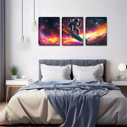 3pcs Future Human Beings Freely Explore Wall Art Set Canvas Unframed - High Quality Print 100% Australian Made Wall Canvas - Bella Home Decor