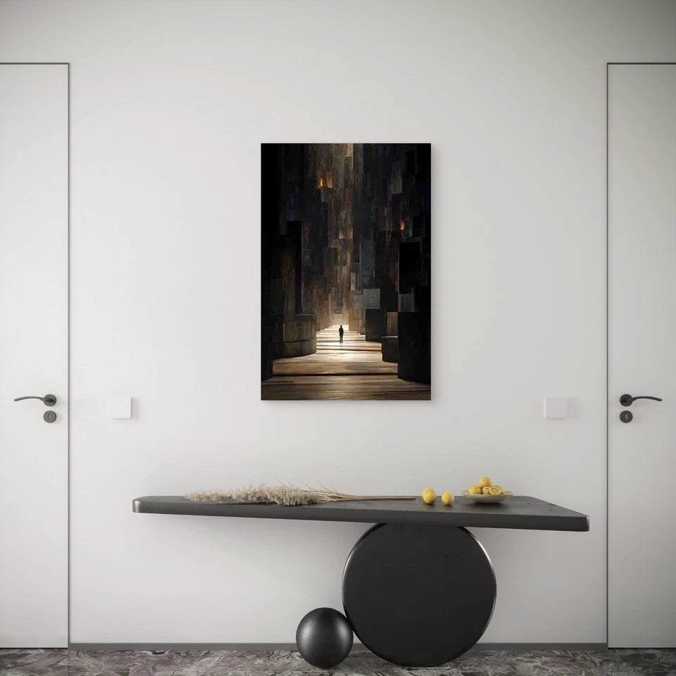 Solitary Journey Through Giants Metal Print Ready to Hang