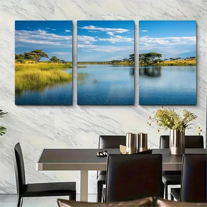 3pcs Zimbabwe Artwork Decor Perfect Wall Art Set Canvas Framed 50x70cm - High Quality Print 100% Australian Made Wall Canvas Ready to Hang