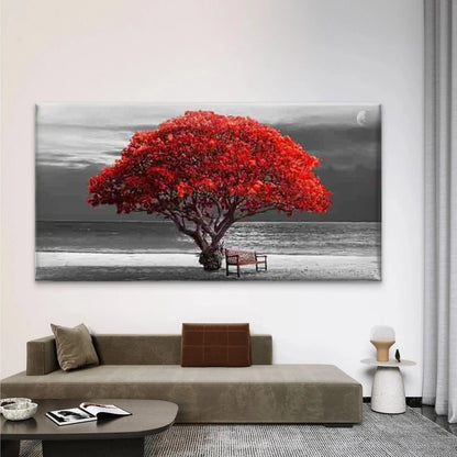 Red Mangrove and Beach Wall Art Canvas Office Home Room Framed 120x60cm