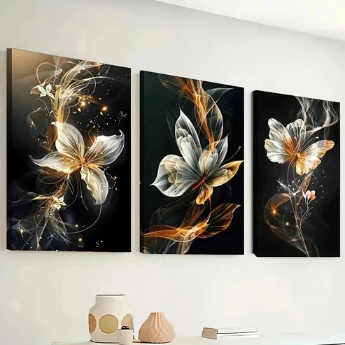 3pcs Abstract Butterfly Line Designs Perfect Wall Art Canvas Unframed – High Quality Print 100% Australian Made Wall Canvas - Bella Home Decor