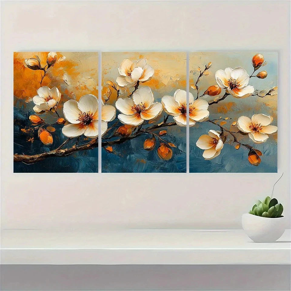 3pcs Almond Blossoms Van Gogh Metal Print Ready to Hang Art - Bella Home Decor