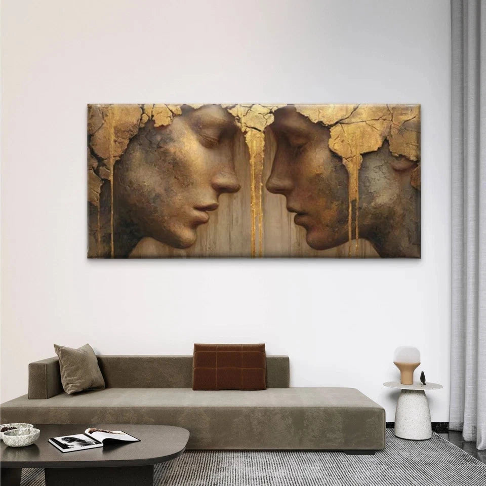 Abstract Human Faces Wall Art Canvas Office Home Room Framed 120x60cm