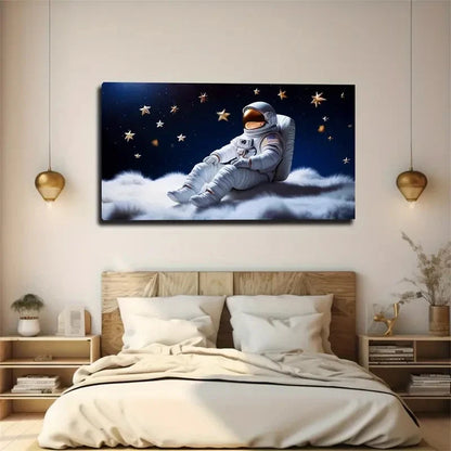 Vibrant Wall Décor Astronaut Wall Art Canvas Office Home Room Framed 120x60cm
