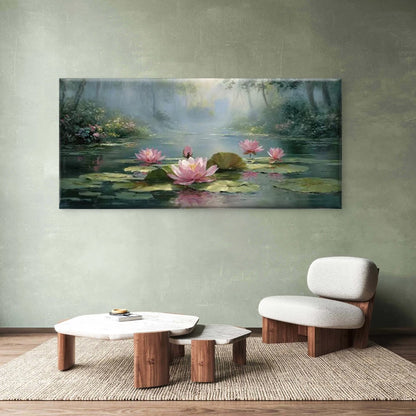 Reflective Water Surface Wall Art Canvas Office Home Room Framed 120x60cm - Bella Home Decor