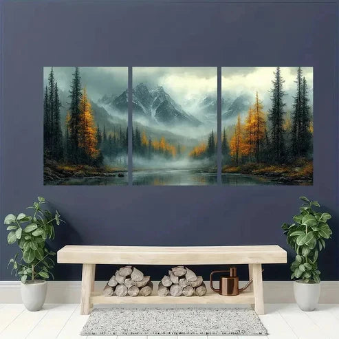 3pcs Landscape Mountain Forest Perfect Wall Art Canvas Unframed – High Quality Print 100% Australian Made Wall Canvas