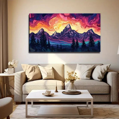 Modern Mountain Perfect Wall Art Canvas Office Home Room Framed 120x60cm
