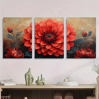 3pcs Chrysanthemum Flower Nature Perfect Wall Art Set – Wall Art Canvas Unframed - High Quality Print 100% Australian Made Wall Canvas - Bella Home Decor