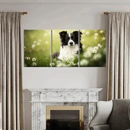 3pcs Puppy Dandelion and Grass Field Wall Art Canvas Unframed - High Quality Print 100% Australian Made Wall Canvas