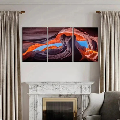 3pcs Natural Landscape Art Antelope Canyon Wall Art Set Canvas Framed 60x90cm - High Quality Print 100% Australian Made Wall Canvas Ready to Hang - Bella Home Decor