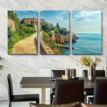 3pcs Vibrant Scenery & Architecture Perfect Wall Art Set Canvas Framed 50x70cm - High Quality Print 100% Australian Made Wall Canvas Ready to Hang