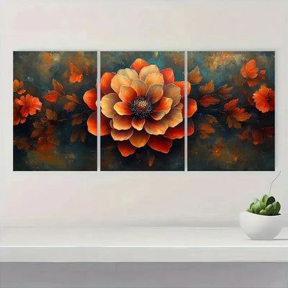 3pcs Hanging Autumn Art Flower QW   Wall Art Set Canvas Framed 60x90cm - High Quality Print 100% Australian Made Wall Canvas Ready to Hang - Bella Home Decor