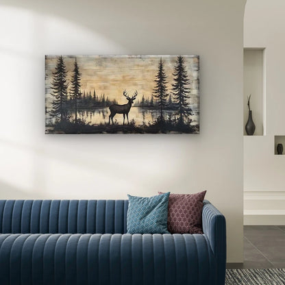 Echoes of the North Wall Art Canvas Office Home Room Framed 120x60cm