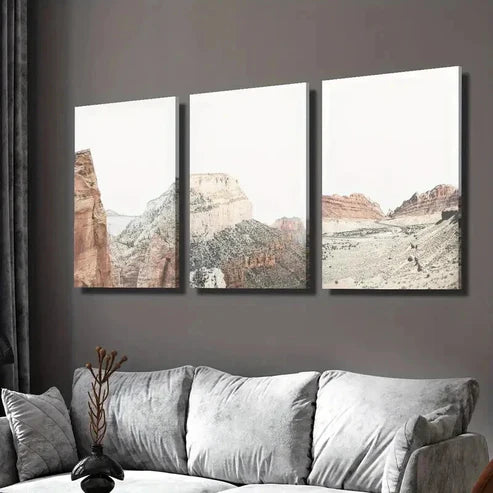 3pcs Summer Desert Mountain Landscape Wall Art Canvas Unframed - High Quality Print 100% Australian Made Wall Canvas