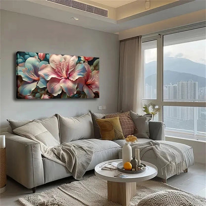 Blue And White Gradient Wall Art Canvas Office Home Room Framed 120x60cm - Bella Home Decor