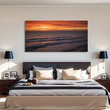 Dawn Over Daytona Beach Decor Wall Art Canvas Office Home Room Framed 120x60cm