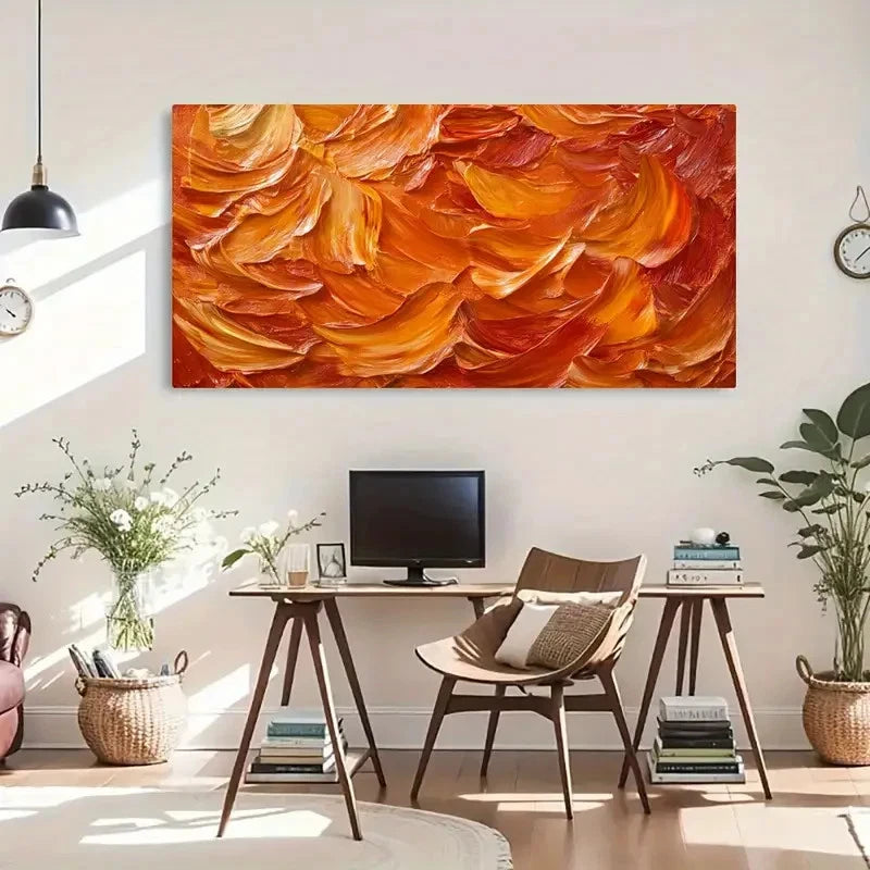 Warm Tones Expression Abstract Wall Art Canvas Office Home Room Framed 120x60cm - Bella Home Decor